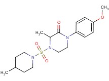 1-(4-methoxyphenyl)-3-methyl-4-[(4-methyl-1-piperidinyl)sulfonyl]-2-piperazinone