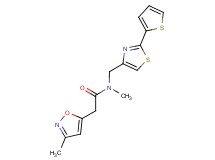 N-methyl-2-(3-methyl-5-isoxazolyl)-N-{[2-(2-thienyl)-1,3-thiazol-4-yl]methyl}acetamide