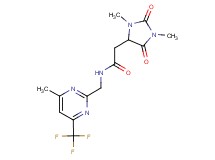 2-(1,3-dimethyl-2,5-dioxo-4-imidazolidinyl)-N-{[4-methyl-6-(trifluoromethyl)-2-pyrimidinyl]methyl}acetamide