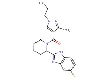 5-fluoro-2-{1-[(3-methyl-1-propyl-1H-pyrazol-4-yl)carbonyl]-2-piperidinyl}-1H-benzimidazole