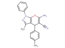 6-amino-3-methyl-4-(4-methylphenyl)-1-phenyl-1,4-dihydropyrano[2,3-c]pyrazole-5-carbonitrile