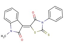 1-methyl-3-(4-oxo-3-phenyl-2-thioxo-1,3-thiazolidin-5-ylidene)-1,3-dihydro-2H-indol-2-one