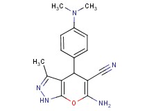 6-amino-4-[4-(dimethylamino)phenyl]-3-methyl-1,4-dihydropyrano[2,3-c]pyrazole-5-carbonitrile