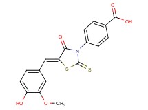 4-[5-(4-hydroxy-3-methoxybenzylidene)-4-oxo-2-thioxo-1,3-thiazolidin-3-yl]benzoic acid