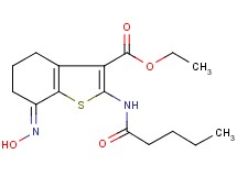 ethyl 7-(hydroxyimino)-2-(pentanoylamino)-4,5,6,7-tetrahydro-1-benzothiophene-3-carboxylate