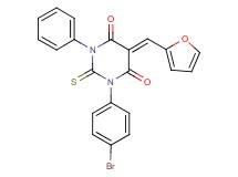 1-(4-bromophenyl)-5-(2-furylmethylene)-3-phenyl-2-thioxodihydro-4,6(1H,5H)-pyrimidinedione