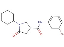 N-(3-bromophenyl)-1-cyclohexyl-5-oxo-3-pyrrolidinecarboxamide