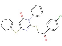 2-{[2-(4-chlorophenyl)-2-oxoethyl]thio}-3-phenyl-5,6,7,8-tetrahydro[1]benzothieno[2,3-d]pyrimidin-4(3H)-one