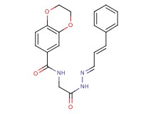 N-{2-oxo-2-[2-(3-phenyl-2-propen-1-ylidene)hydrazino]ethyl}-2,3-dihydro-1,4-benzodioxine-6-carboxamide