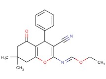ethyl (3-cyano-7,7-dimethyl-5-oxo-4-phenyl-5,6,7,8-tetrahydro-4H-chromen-2-yl)imidoformate