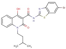 N-(6-bromo-1,3-benzothiazol-2-yl)-4-hydroxy-1-(3-methylbutyl)-2-oxo-1,2-dihydro-3-quinolinecarboxamide