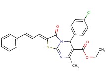 ethyl 5-(4-chlorophenyl)-7-methyl-3-oxo-2-(3-phenyl-2-propen-1-ylidene)-2,3-dihydro-5H-[1,3]thiazolo[3,2-a]pyrimidine-6-carboxylate