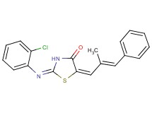 2-[(2-chlorophenyl)imino]-5-(2-methyl-3-phenyl-2-propen-1-ylidene)-1,3-thiazolidin-4-one