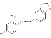 (1,3-benzodioxol-5-ylmethyl)(4-bromo-2-methylphenyl)amine