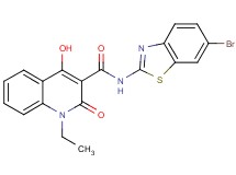 N-(6-bromo-1,3-benzothiazol-2-yl)-1-ethyl-4-hydroxy-2-oxo-1,2-dihydro-3-quinolinecarboxamide