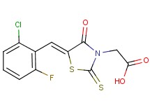 [5-(2-chloro-6-fluorobenzylidene)-4-oxo-2-thioxo-1,3-thiazolidin-3-yl]acetic acid