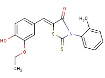 5-(3-ethoxy-4-hydroxybenzylidene)-3-(2-methylphenyl)-2-thioxo-1,3-thiazolidin-4-one