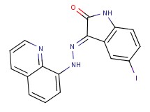 5-iodo-1H-indole-2,3-dione 3-(8-quinolinylhydrazone)
