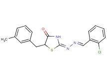 2-chlorobenzaldehyde [5-(3-methylbenzyl)-4-oxo-1,3-thiazolidin-2-ylidene]hydrazone