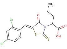 2-[5-(2,4-dichlorobenzylidene)-4-oxo-2-thioxo-1,3-thiazolidin-3-yl]pentanoic acid