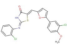 5-{[5-(3-chloro-4-methoxyphenyl)-2-furyl]methylene}-2-[(2-chlorophenyl)imino]-1,3-thiazolidin-4-one