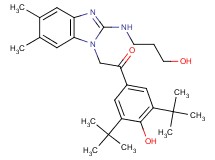 1-(3,5-di-tert-butyl-4-hydroxyphenyl)-2-{2-[(3-hydroxypropyl)amino]-5,6-dimethyl-1H-benzimidazol-1-yl}ethanone hydrobromide