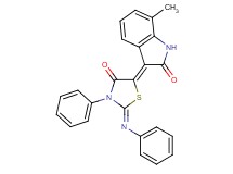 7-methyl-3-[4-oxo-3-phenyl-2-(phenylimino)-1,3-thiazolidin-5-ylidene]-1,3-dihydro-2H-indol-2-one