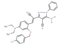 5-amino-3-{2-[2-[(4-chlorobenzyl)oxy]-4-(diethylamino)phenyl]-1-cyanovinyl}-1-phenyl-1H-pyrazole-4-carbonitrile