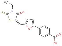 4-{5-[(3-ethyl-4-oxo-2-thioxo-1,3-thiazolidin-5-ylidene)methyl]-2-furyl}benzoic acid