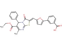 3-(5-{[6-(ethoxycarbonyl)-7-methyl-3-oxo-5-phenyl-5H-[1,3]thiazolo[3,2-a]pyrimidin-2(3H)-ylidene]methyl}-2-furyl)benzoic acid