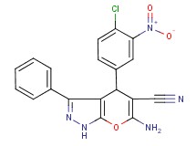 6-amino-4-(4-chloro-3-nitrophenyl)-3-phenyl-1,4-dihydropyrano[2,3-c]pyrazole-5-carbonitrile