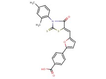 4-(5-{[3-(2,4-dimethylphenyl)-4-oxo-2-thioxo-1,3-thiazolidin-5-ylidene]methyl}-2-furyl)benzoic acid