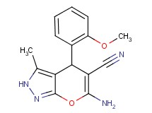 6-amino-4-(2-methoxyphenyl)-3-methyl-2,4-dihydropyrano[2,3-c]pyrazole-5-carbonitrile