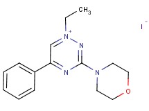 1-ethyl-3-(4-morpholinyl)-5-phenyl-1,2,4-triazin-1-ium iodide