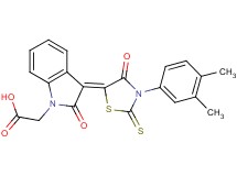 {3-[3-(3,4-dimethylphenyl)-4-oxo-2-thioxo-1,3-thiazolidin-5-ylidene]-2-oxo-2,3-dihydro-1H-indol-1-yl}acetic acid