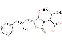 3-methyl-2-[5-(2-methyl-3-phenyl-2-propen-1-ylidene)-4-oxo-2-thioxo-1,3-thiazolidin-3-yl]butanoic acid