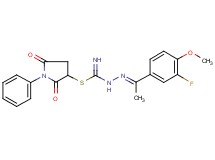 2,5-dioxo-1-phenyl-3-pyrrolidinyl 2-[1-(3-fluoro-4-methoxyphenyl)ethylidene]hydrazinecarbimidothioate