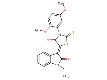 3-[3-(2,5-dimethoxyphenyl)-4-oxo-2-thioxo-1,3-thiazolidin-5-ylidene]-1-ethyl-1,3-dihydro-2H-indol-2-one