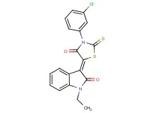 3-[3-(3-chlorophenyl)-4-oxo-2-thioxo-1,3-thiazolidin-5-ylidene]-1-ethyl-1,3-dihydro-2H-indol-2-one