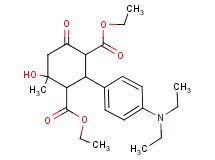 diethyl 2-[4-(diethylamino)phenyl]-4-hydroxy-4-methyl-6-oxo-1,3-cyclohexanedicarboxylate
