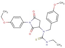 N-[1-(4-ethoxyphenyl)-2,5-dioxo-3-pyrrolidinyl]-N'-ethyl-N-(4-methoxybenzyl)thiourea