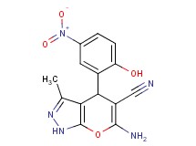 6-amino-4-(2-hydroxy-5-nitrophenyl)-3-methyl-1,4-dihydropyrano[2,3-c]pyrazole-5-carbonitrile