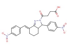 4-[7-(4-nitrobenzylidene)-3-(4-nitrophenyl)-3,3a,4,5,6,7-hexahydro-2H-indazol-2-yl]-4-oxobutanoic acid