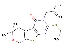 2-(ethylthio)-6,6-dimethyl-3-(2-methyl-2-propen-1-yl)-3,5,6,8-tetrahydro-4H-pyrano[4',3':4,5]thieno[2,3-d]pyrimidin-4-one