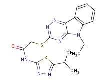2-[(5-ethyl-5H-[1,2,4]triazino[5,6-b]indol-3-yl)thio]-N-(5-isopropyl-1,3,4-thiadiazol-2-yl)acetamide