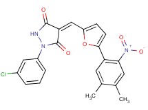 1-(3-chlorophenyl)-4-{[5-(4,5-dimethyl-2-nitrophenyl)-2-furyl]methylene}-3,5-pyrazolidinedione