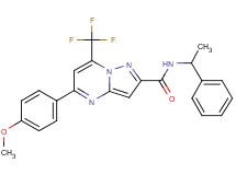 5-(4-methoxyphenyl)-N-(1-phenylethyl)-7-(trifluoromethyl)pyrazolo[1,5-a]pyrimidine-2-carboxamide