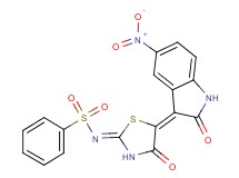 N-[5-(5-nitro-2-oxo-1,2-dihydro-3H-indol-3-ylidene)-4-oxo-1,3-thiazolidin-2-ylidene]benzenesulfonamide