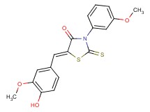 5-(4-hydroxy-3-methoxybenzylidene)-3-(3-methoxyphenyl)-2-thioxo-1,3-thiazolidin-4-one