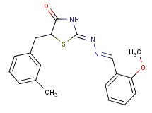 2-methoxybenzaldehyde [5-(3-methylbenzyl)-4-oxo-1,3-thiazolidin-2-ylidene]hydrazone